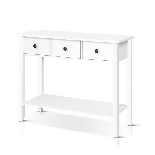 Bayside Hamptons Console Table 3 Drawers - White