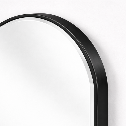 Halo Arched Floor Length Mirror – Black | Statement Mirror by Interior Ave