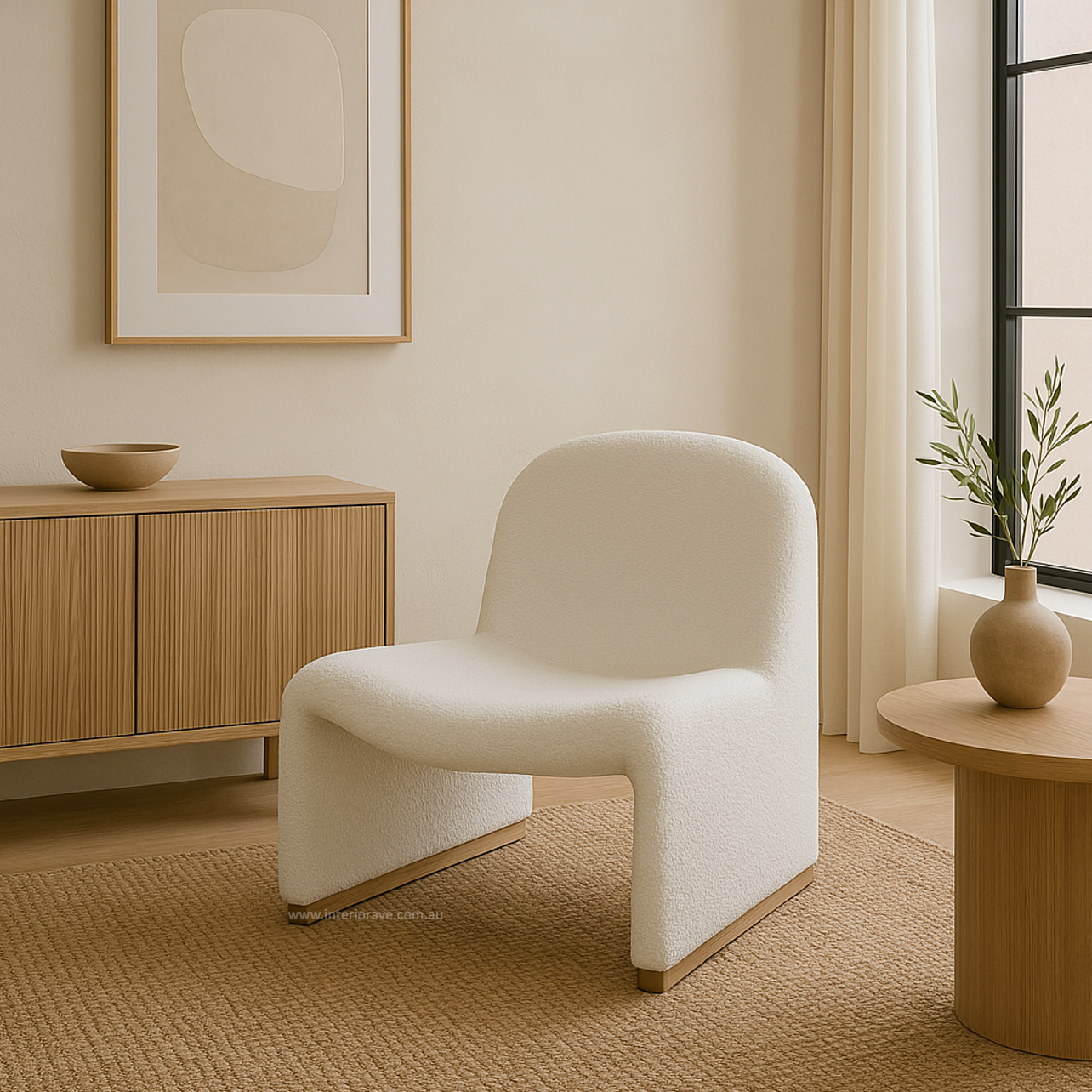 Haven Boucle Arm Chair – White – furniture piece by Interior Ave