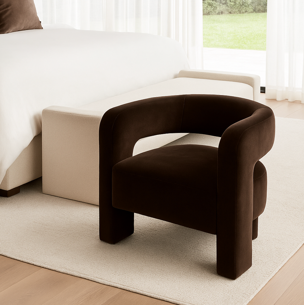 Portia Arm Chair Espresso Velvet