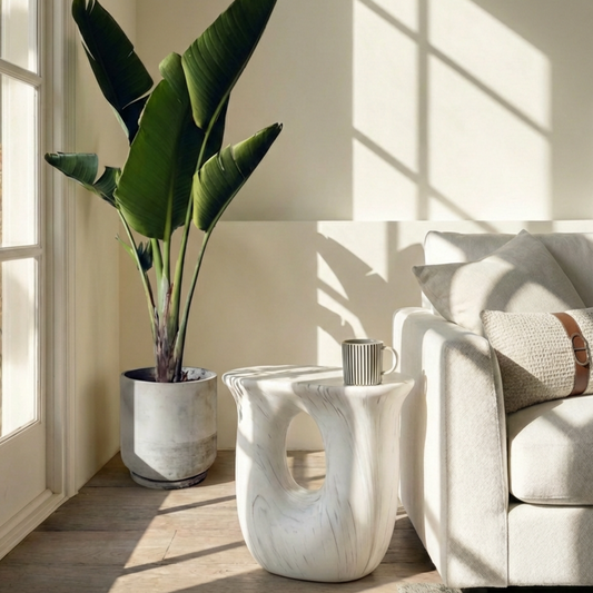 Cosmo Marble Stone Side Table | Stone Side Table by Interior Ave