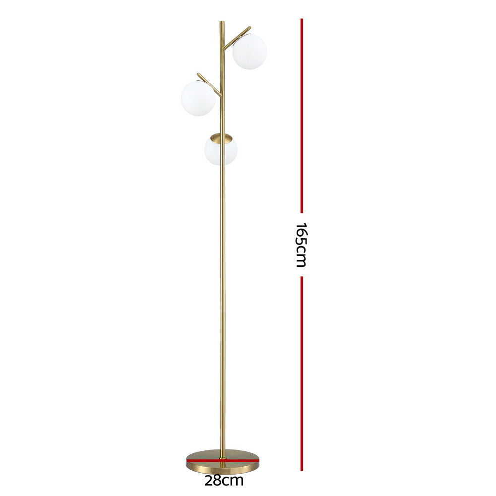 Opal 3-Light Floor Lamp - Gold