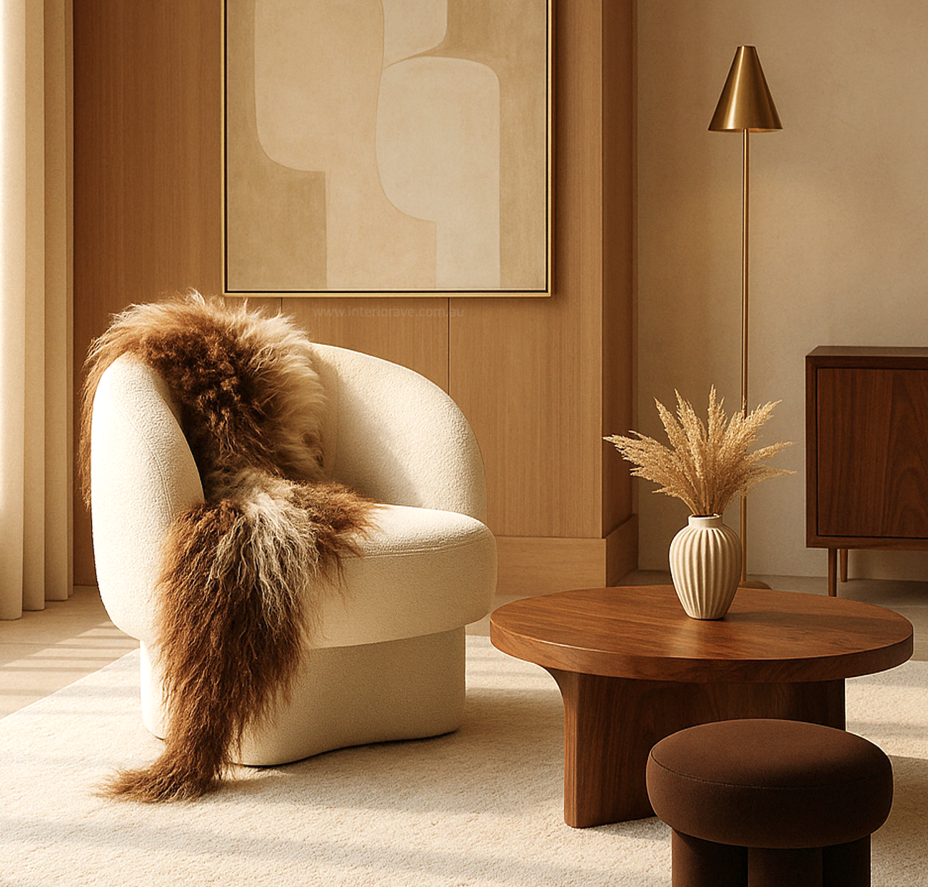 Mongolian Sheepskin Throw - Blenheim 90cm – premium furniture by Interior Ave