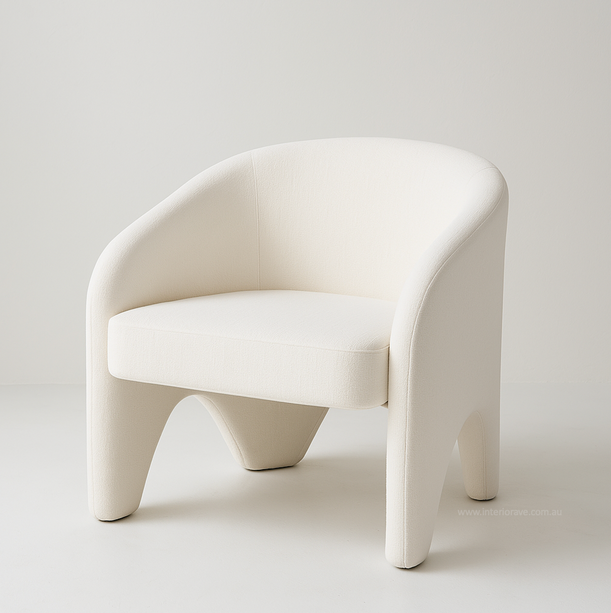 Nova Chenille Arm Chair – White – furniture piece by Interior Ave