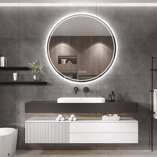 60cm Round Frameless LED Bathroom Mirror – LED illuminated bathroom mirror by Interior Ave