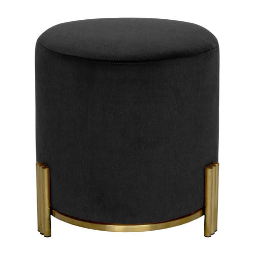 Apollo Velvet Ottoman - Black – modern ottoman or footstool by Interior Ave