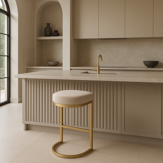 Royale Taupe Velvet Stool – furniture piece by Interior Ave