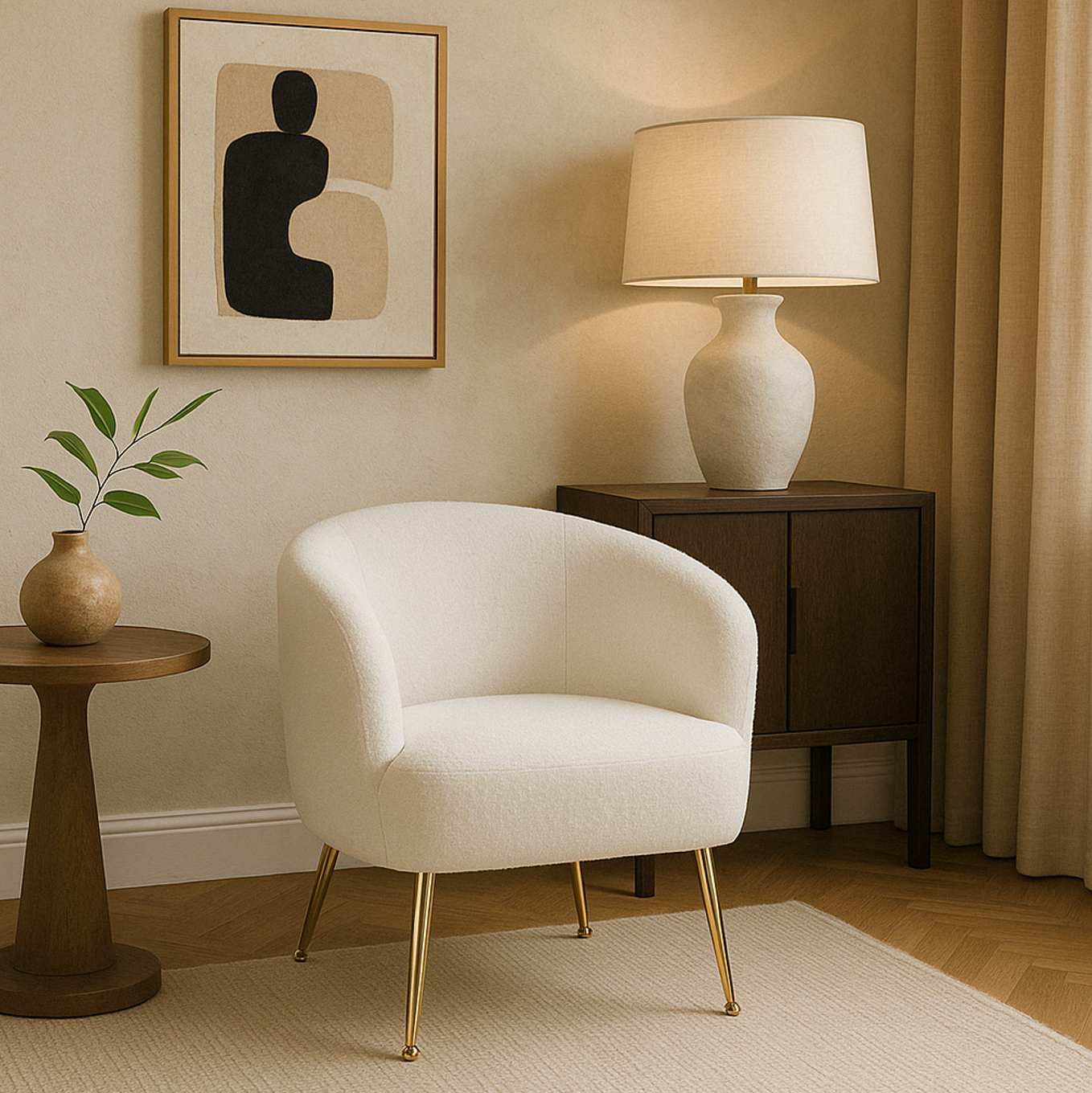 Isla Boucle Accent Chair - White – luxury accent chair by Interior Ave
