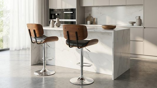 Jasper Walnut Kitchen Bar Stool - Black - Set of Two – modern bar stool by Interior Ave