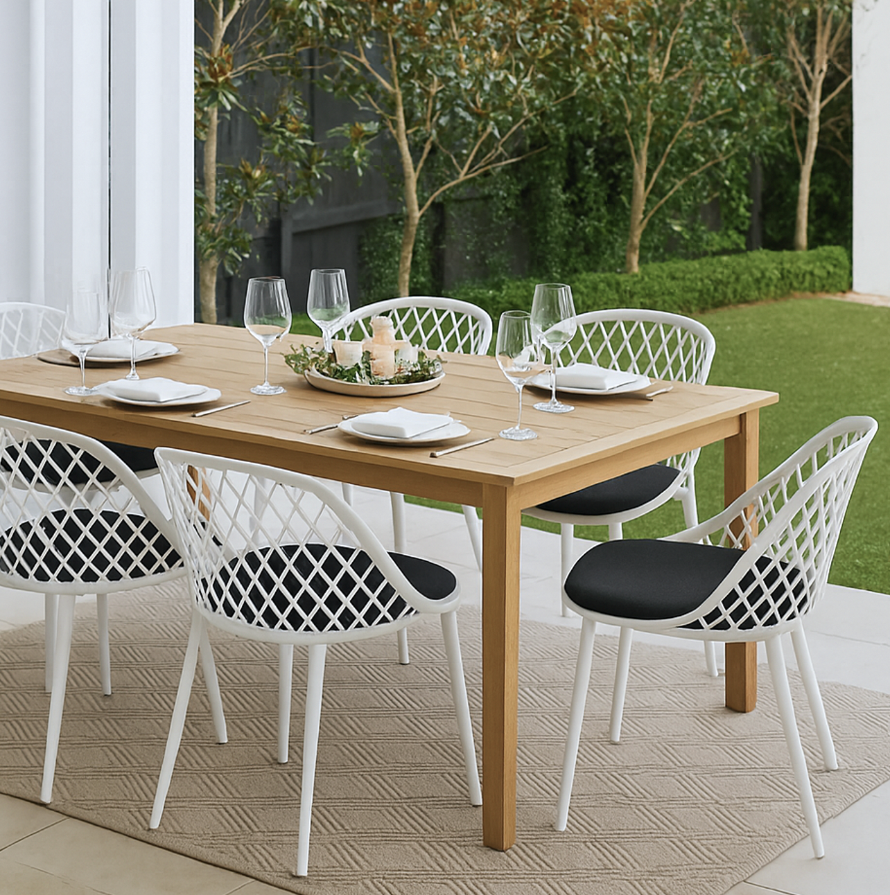 Laos Outdoor Chair White - Set of Four