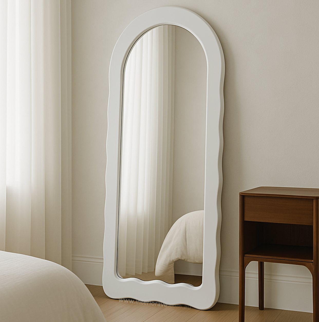 Luna White Full Standing Mirror – Interior Ave