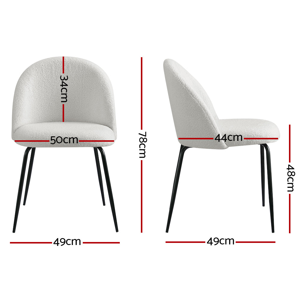 Caspa Boucle Dining Chair - Set of Two