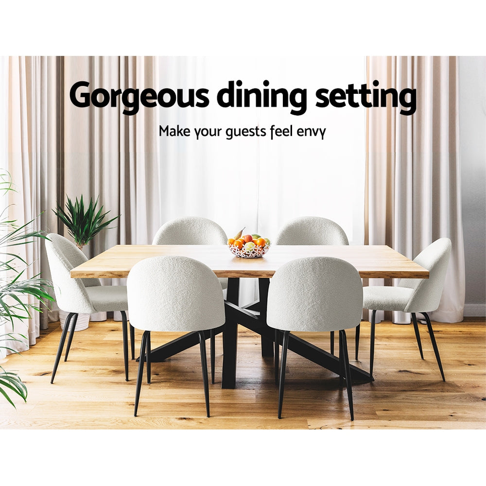 Caspa Boucle Dining Chair - Set of Two