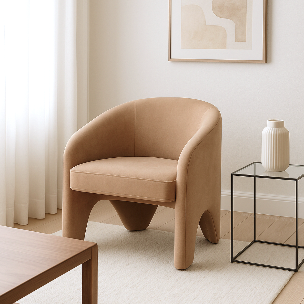 Nova Velvet Arm Chair – Chocolate – furniture piece by Interior Ave