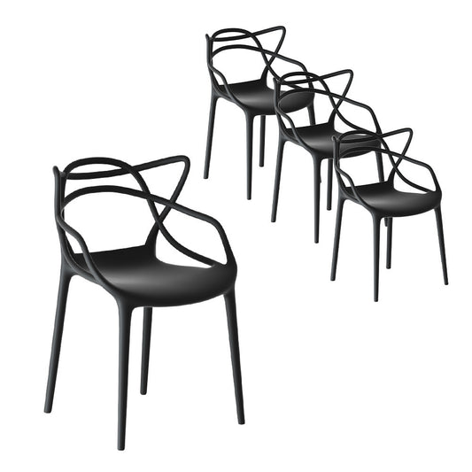 Zephyr Outdoor Chair - Black - Set of Four