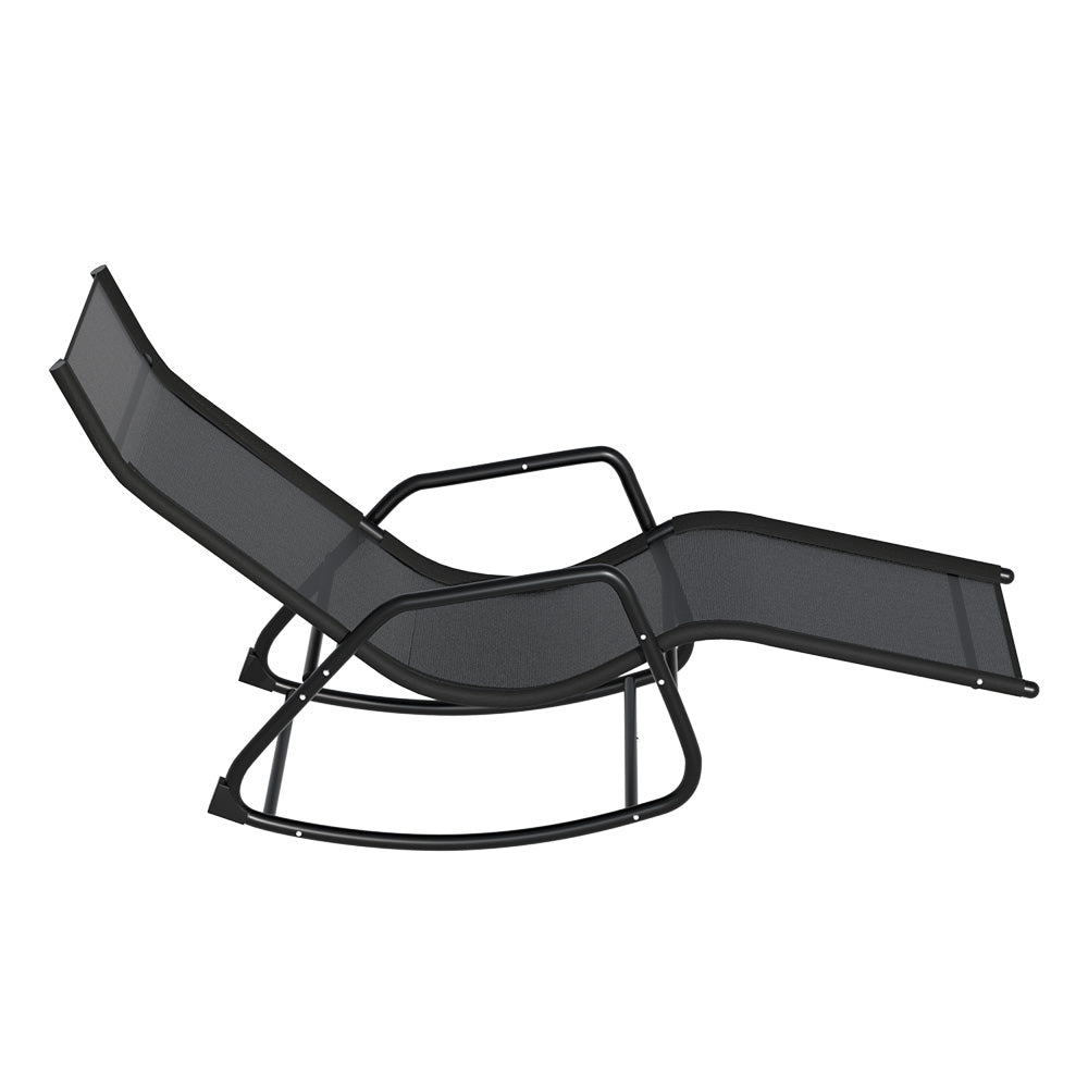 The breeze Sun Lounge Rocking Chair Outdoor Lounger Patio Furniture Pool Garden