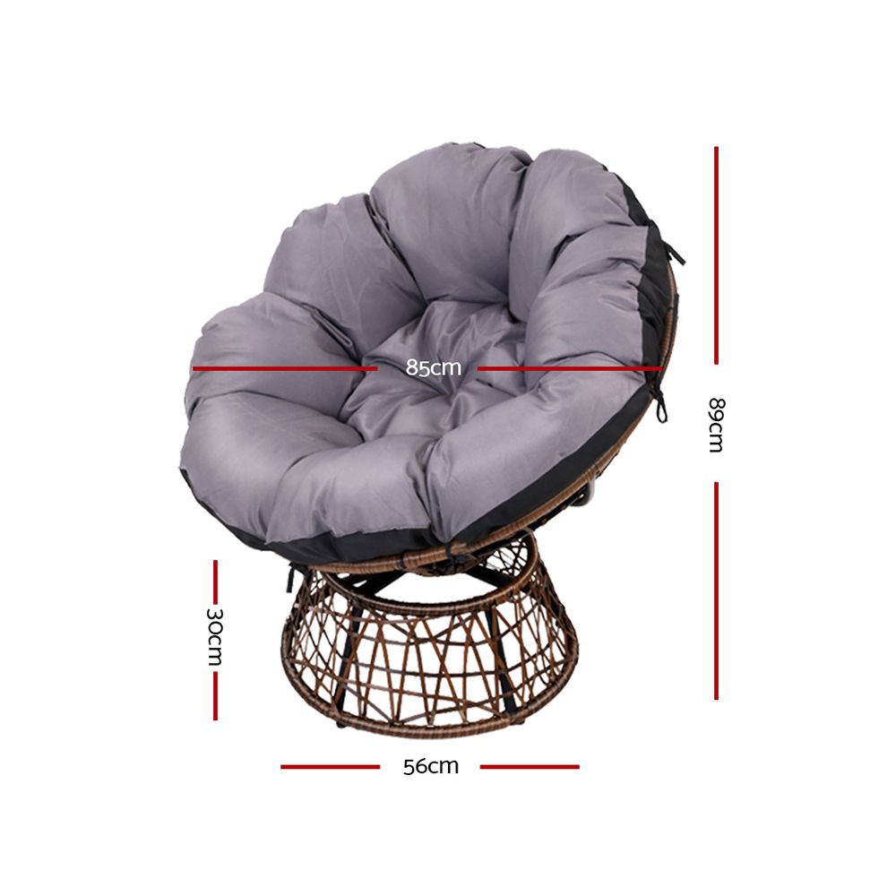Papasan Chair Wicker Patio Garden - Brown
