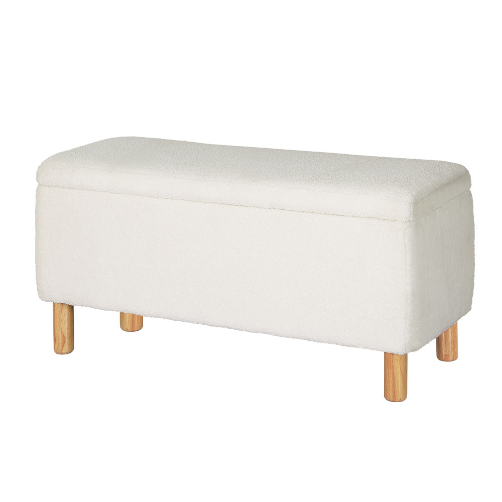 Josephine Boucle Storage Ottoman – modern ottoman or footstool by Interior Ave