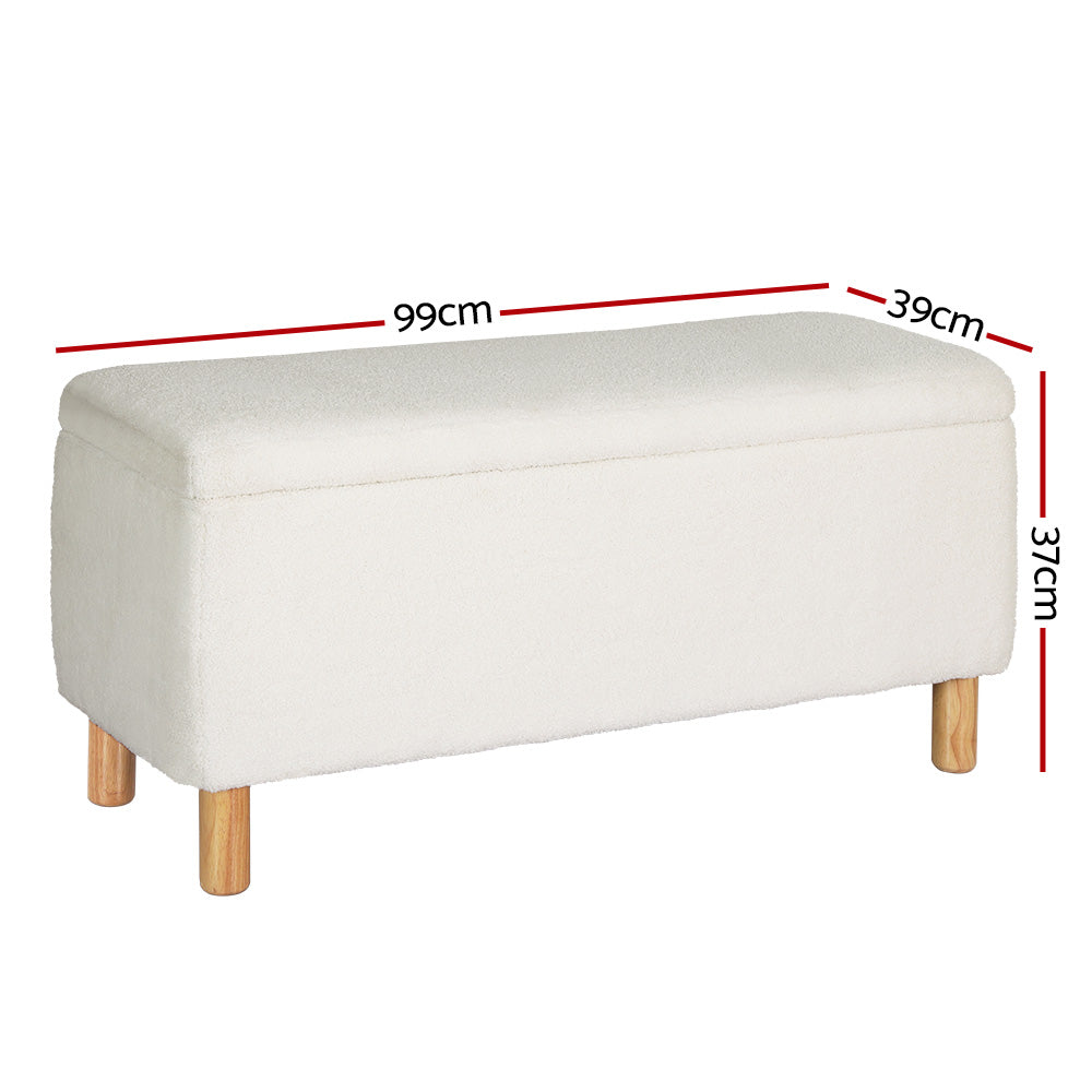 Josephine Boucle Storage Ottoman – modern ottoman or footstool by Interior Ave