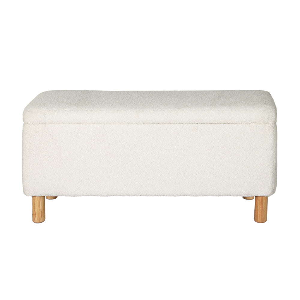 Josephine Boucle Storage Ottoman – modern ottoman or footstool by Interior Ave