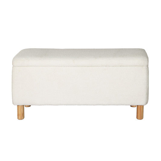 Josephine Boucle Storage Ottoman – modern ottoman or footstool by Interior Ave