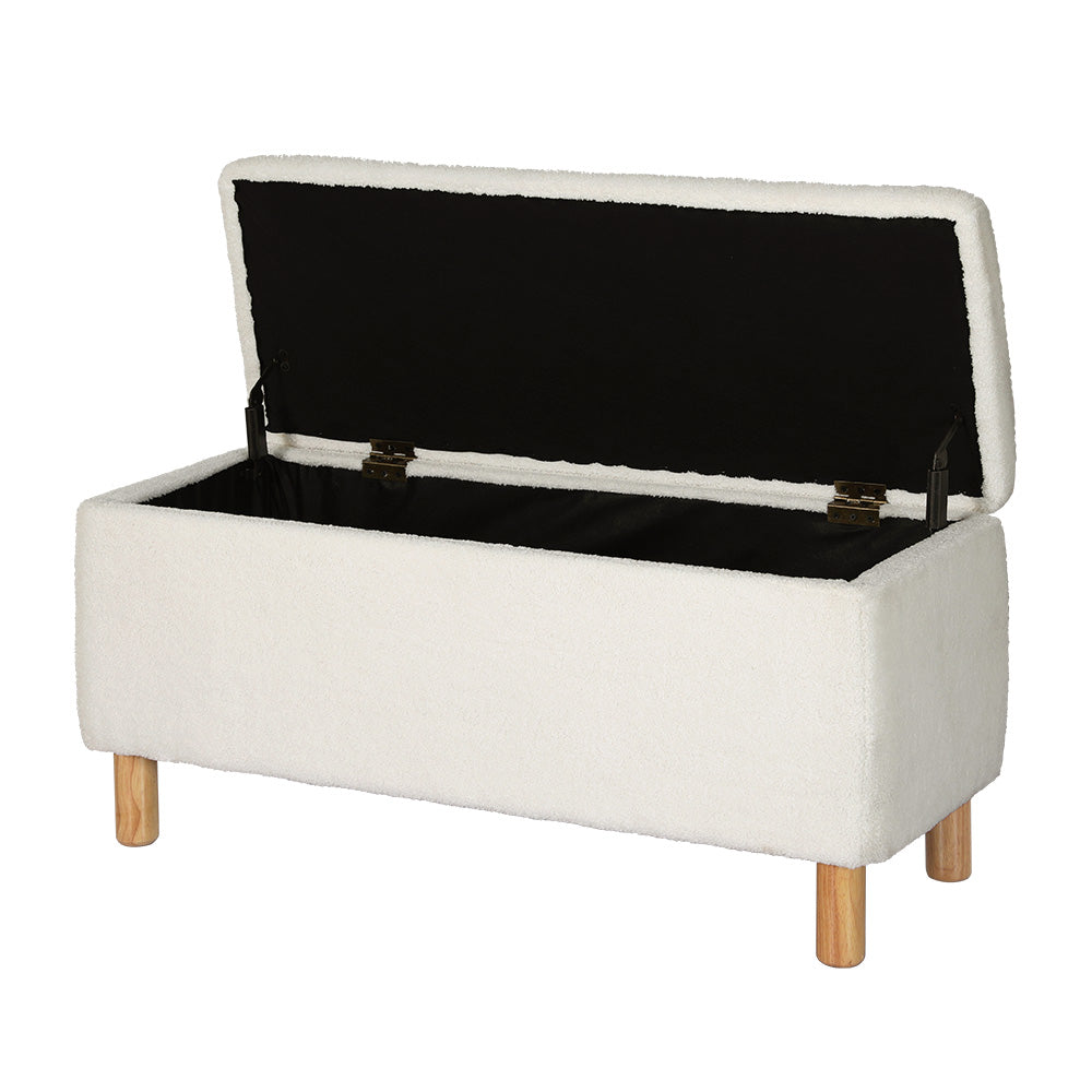 Josephine Boucle Storage Ottoman – modern ottoman or footstool by Interior Ave