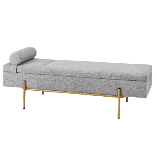 Lila Storage Ottoman 140cm Bench - Grey