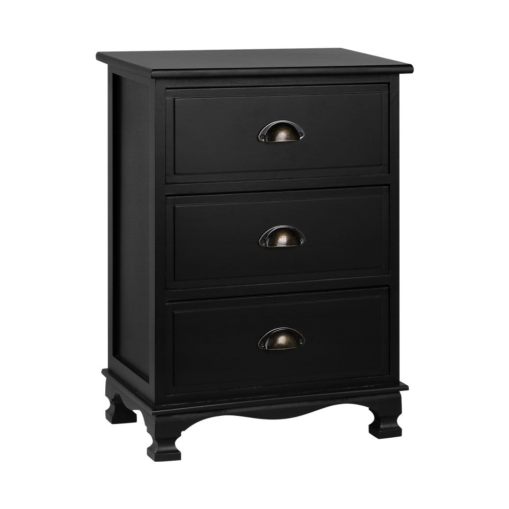 Freya Vintage Bedside Table - Black – premium furniture by Interior Ave
