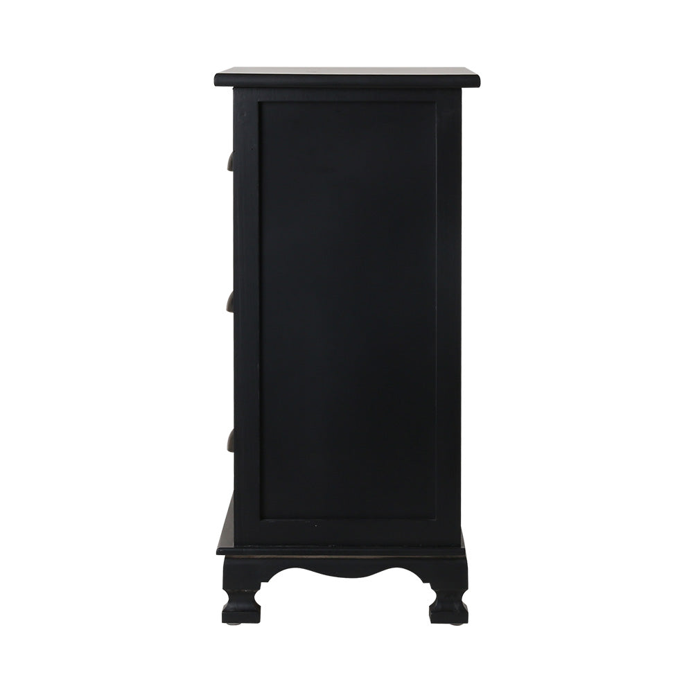Freya Vintage Bedside Table - Black