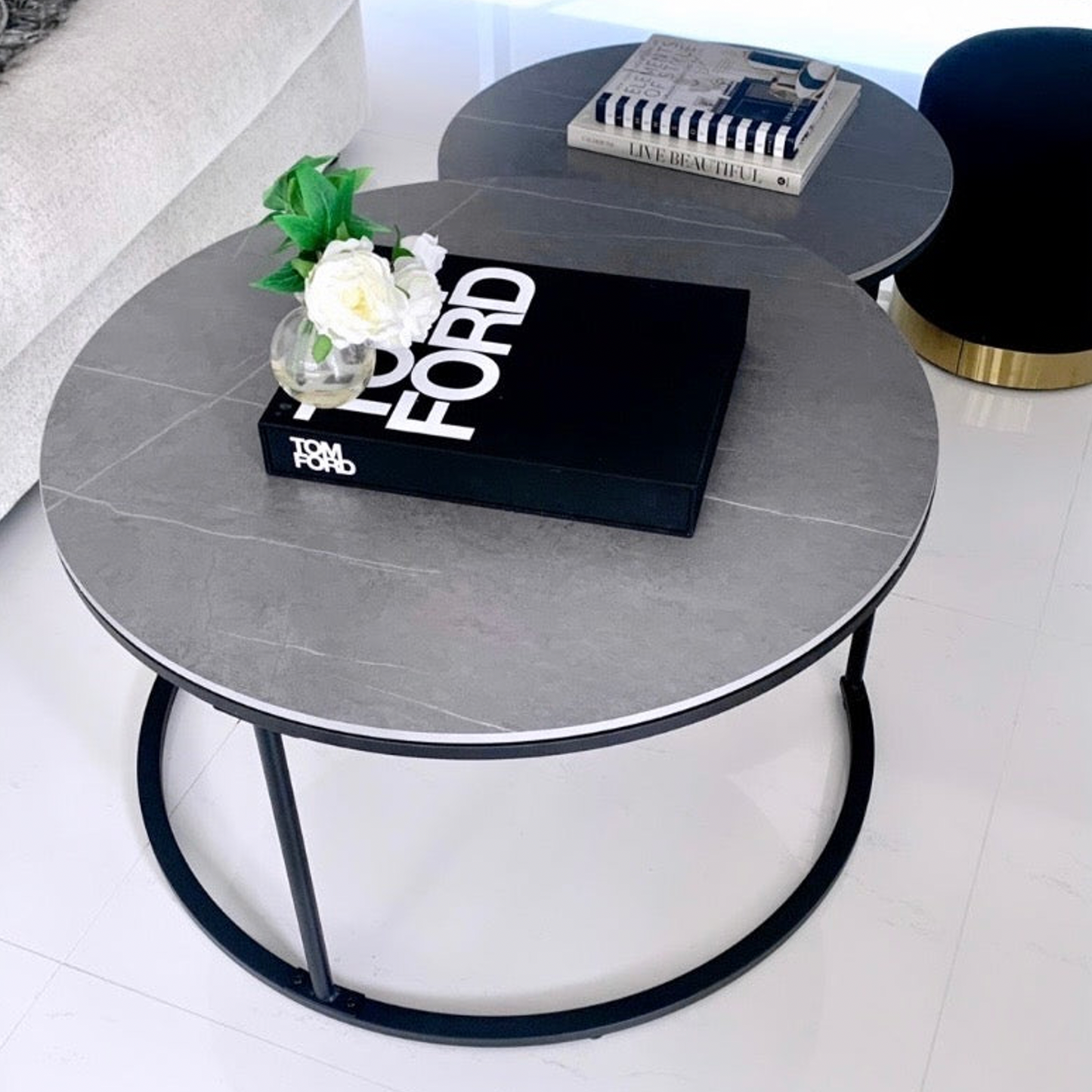 Executive Nested Coffee Table Set - Grey Stone
