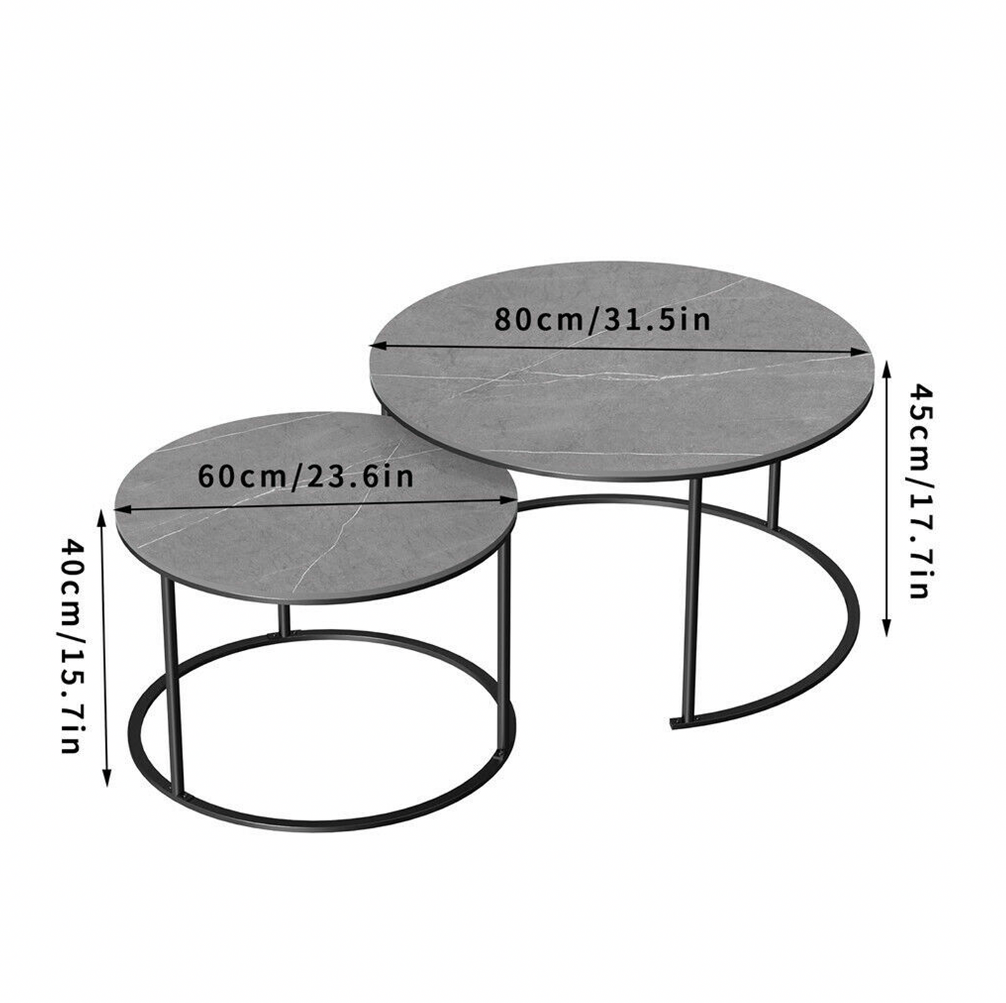 Executive Nested Coffee Table Set - Grey Stone