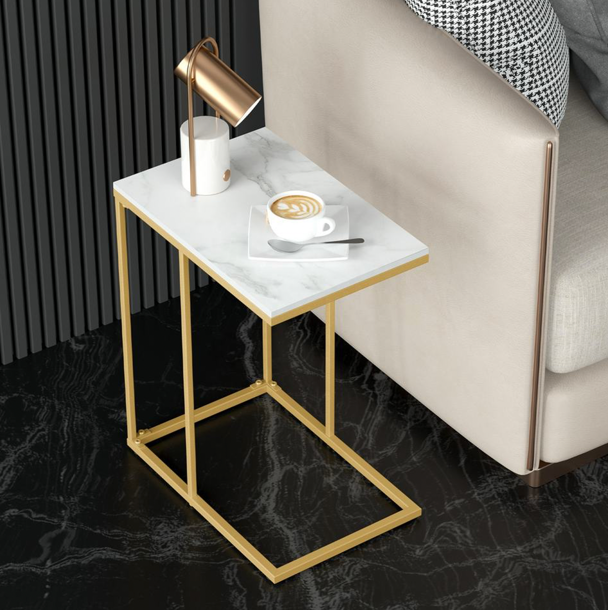 Catalina C Shaped End Table - Furniture Hire