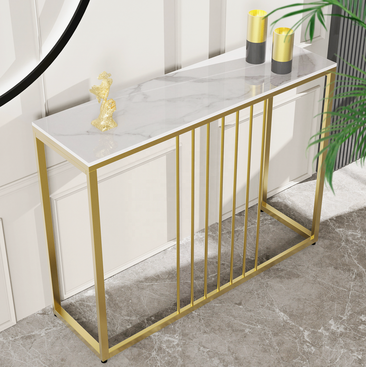 Halo Hallway Console Table - Gold