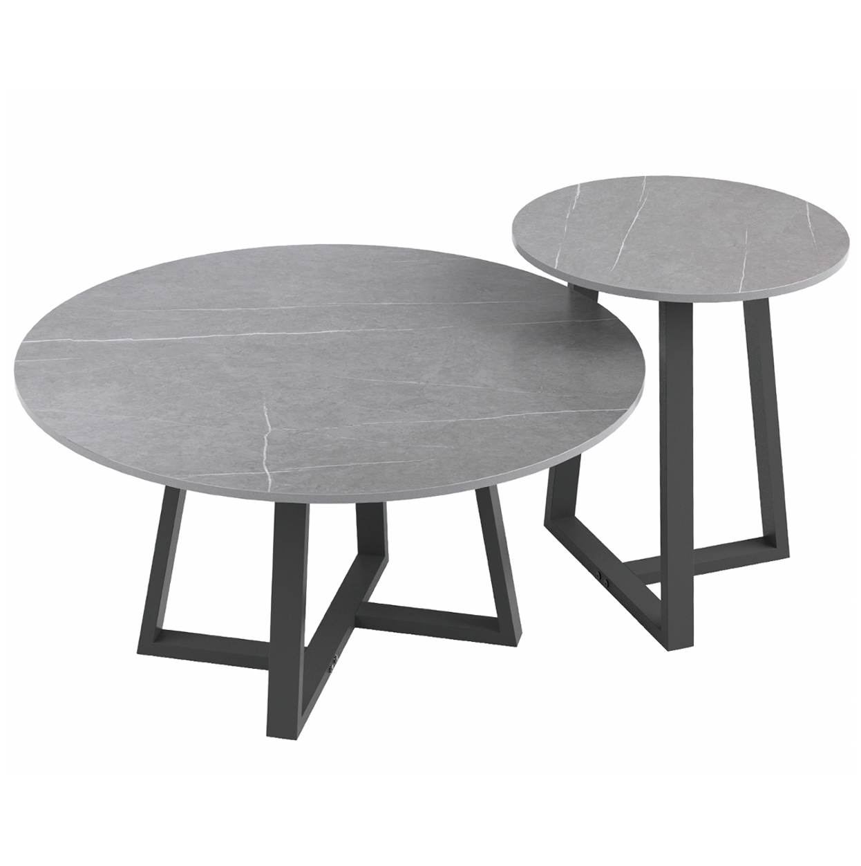 Broadway Two Tier Coffee Table Set - Grey Stone – premium furniture by Interior Ave