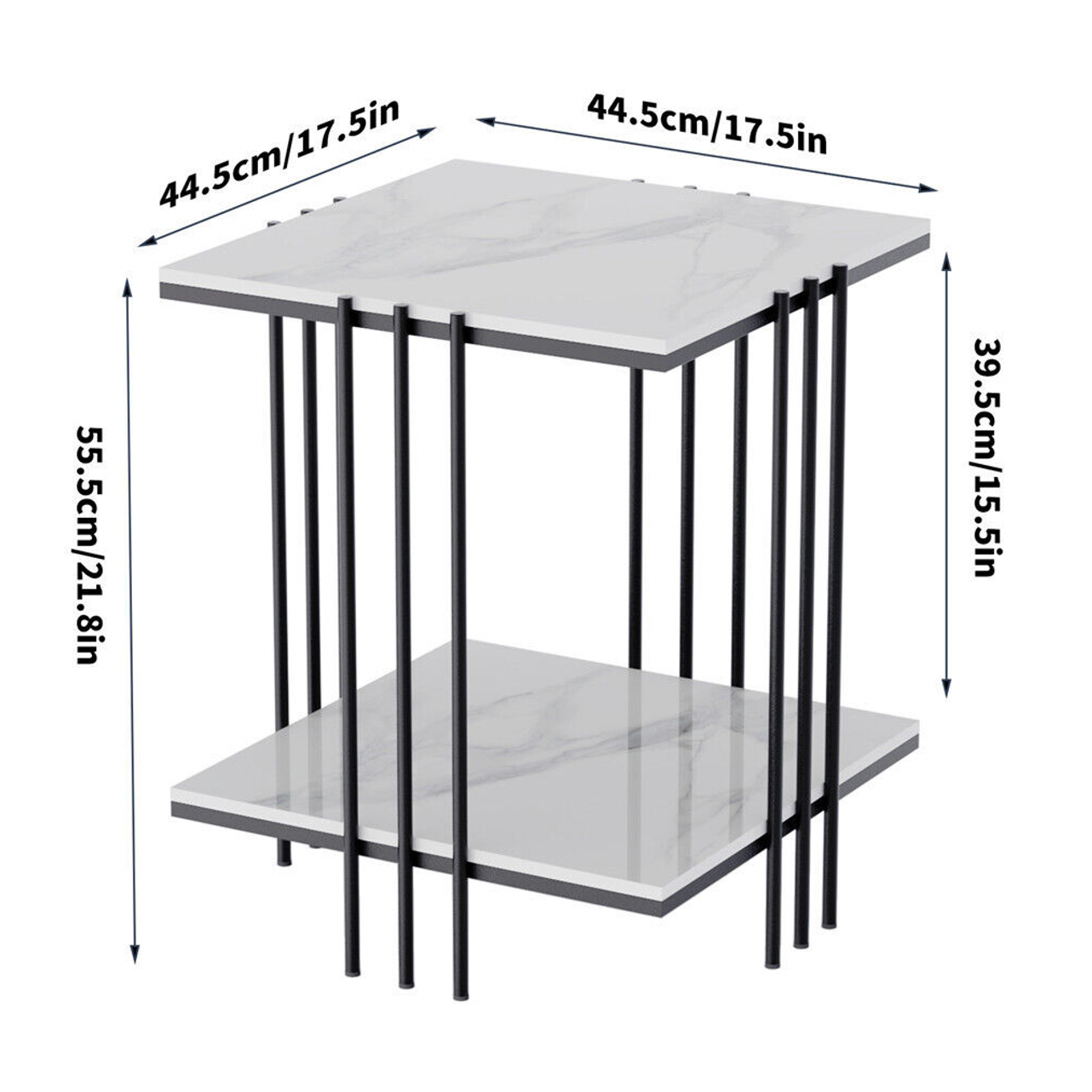 Milano Two Tier Side Table - Black
