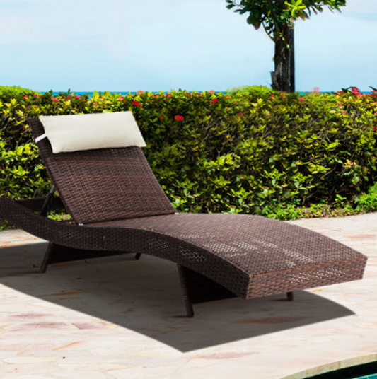 Tides Wicker Sun Lounger - Brown
