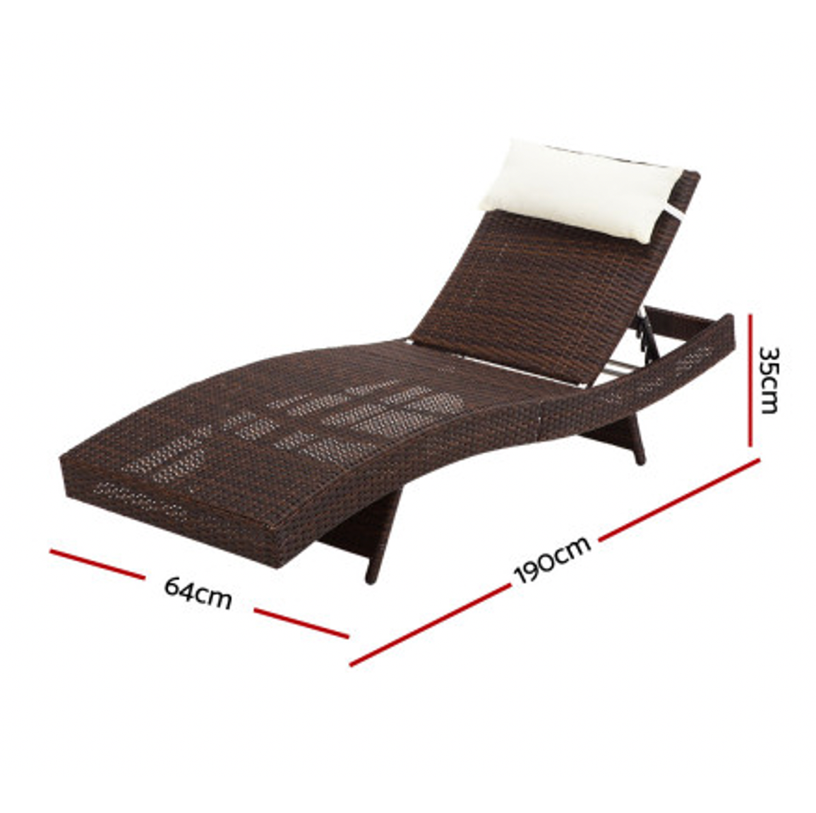 Tides Wicker Sun Lounger - Brown