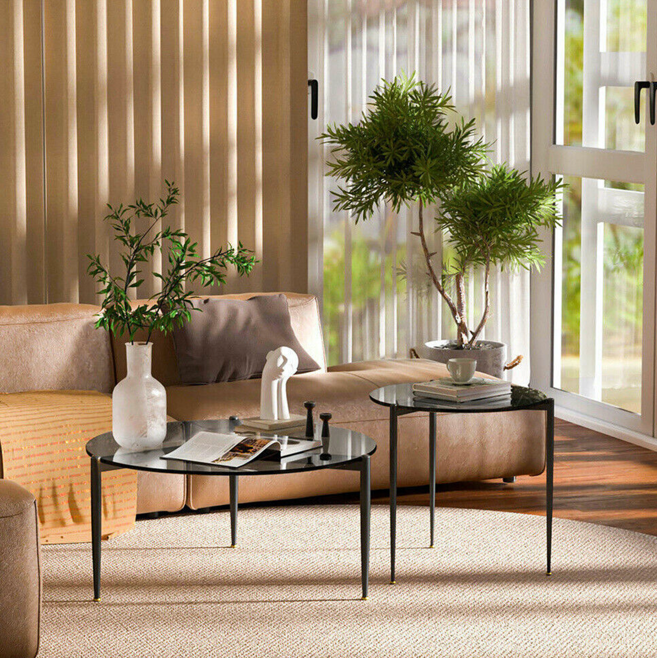 Cocktail - Glass Nested Coffee Table Set