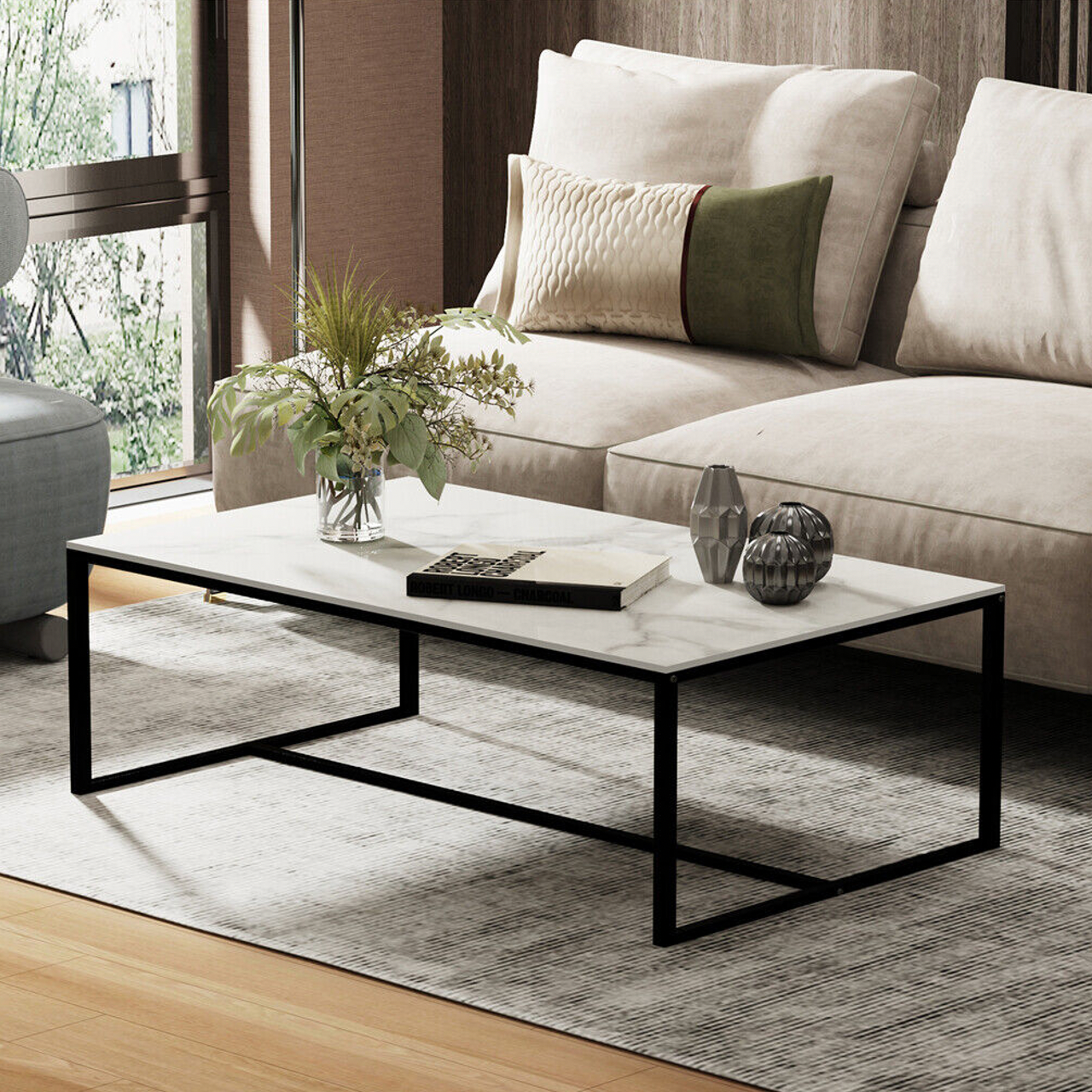 Monaco Coffee Table - White Marble Stone