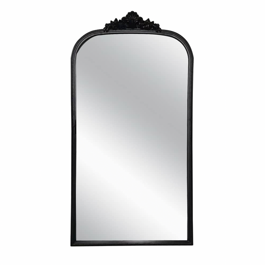 Oversized Arched Black Leaner Mirror