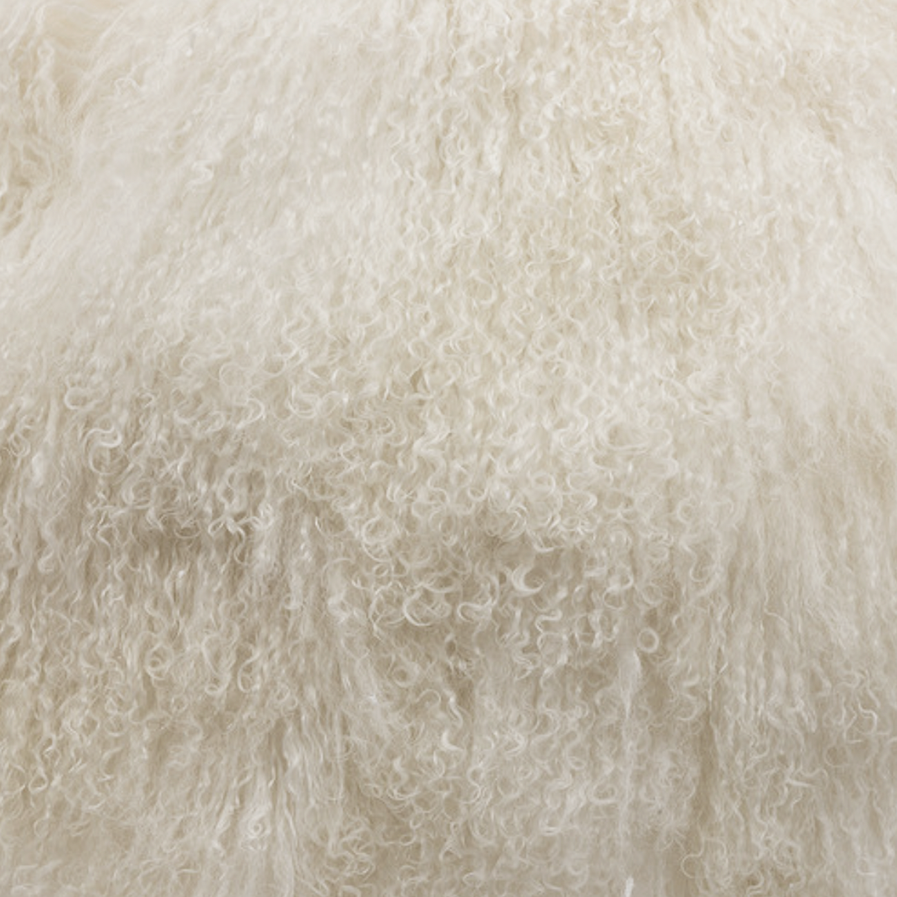 Mongolian Sheepskin Fur / Throw - White 90cm