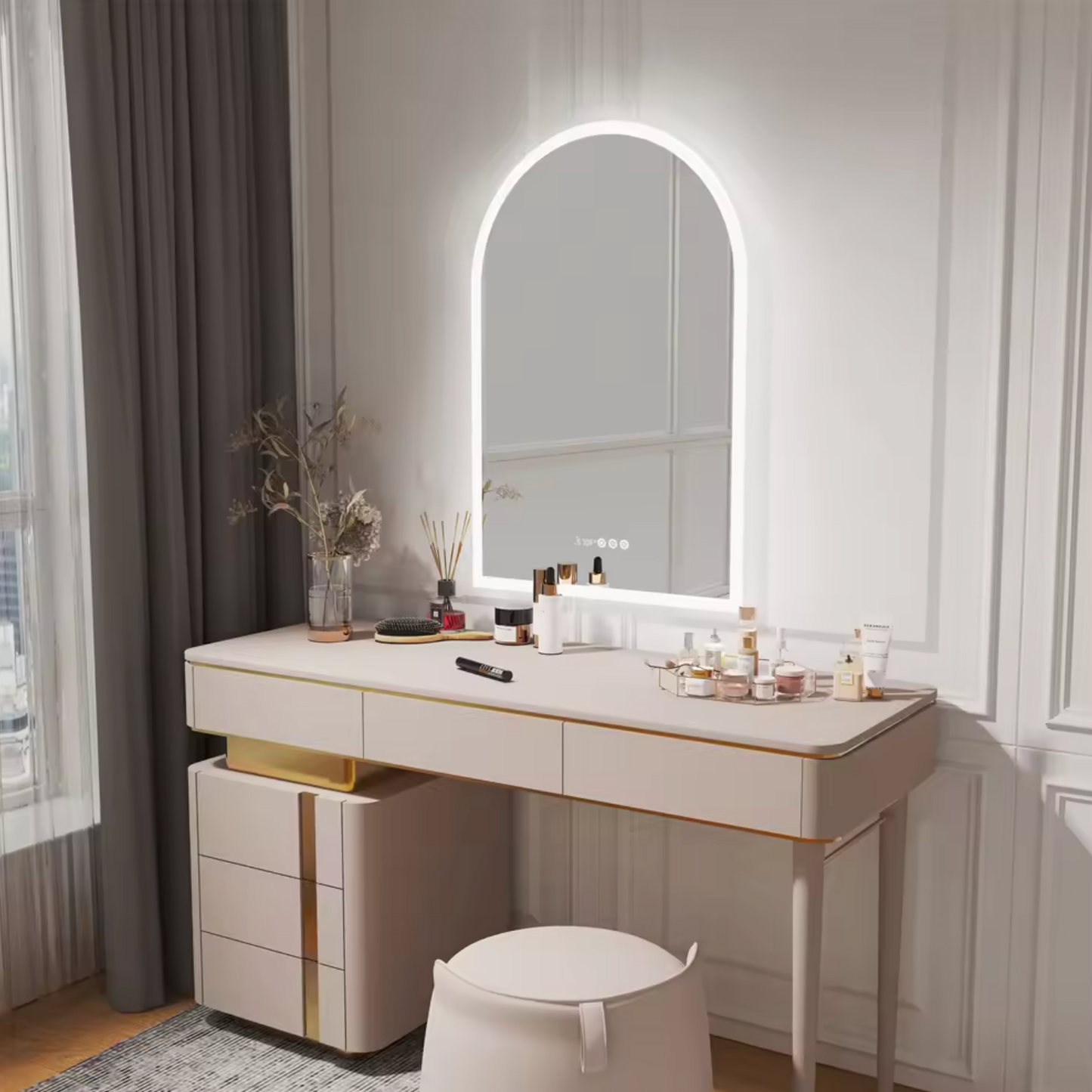 90 x 60cm Arched Frameless LED Bathroom Mirror – LED illuminated bathroom mirror by Interior Ave