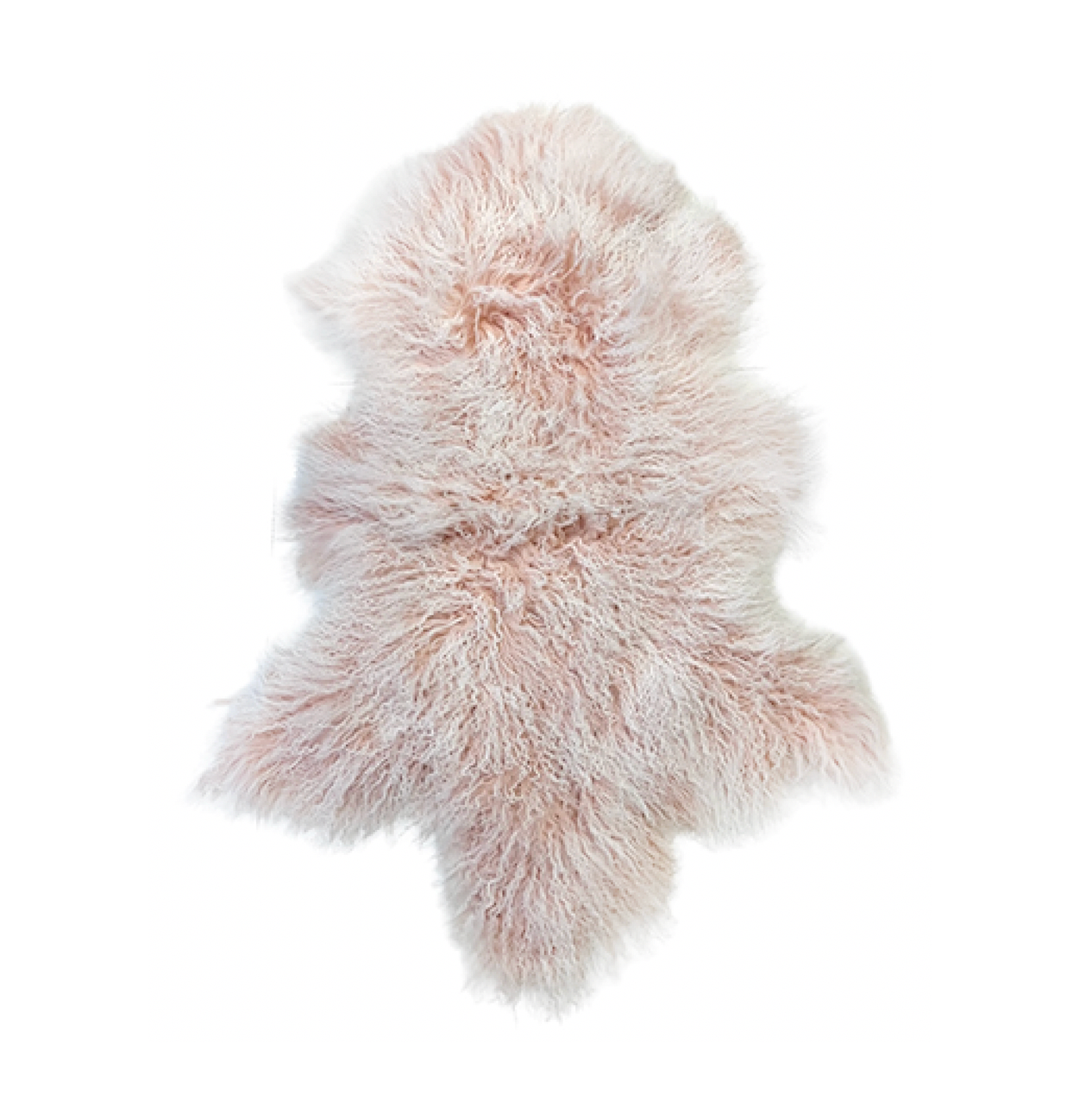 Mongolian Sheepskin Fur / Throw - Pink Snow 90cm