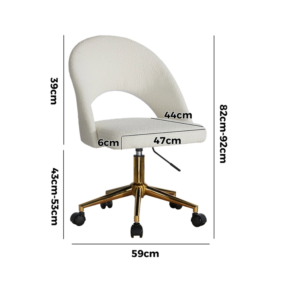 Willow Boucle Office Chair - White