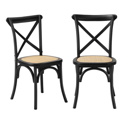 Cross Back Dining Chair - Black - Set of Two – luxury accent chair by Interior Ave