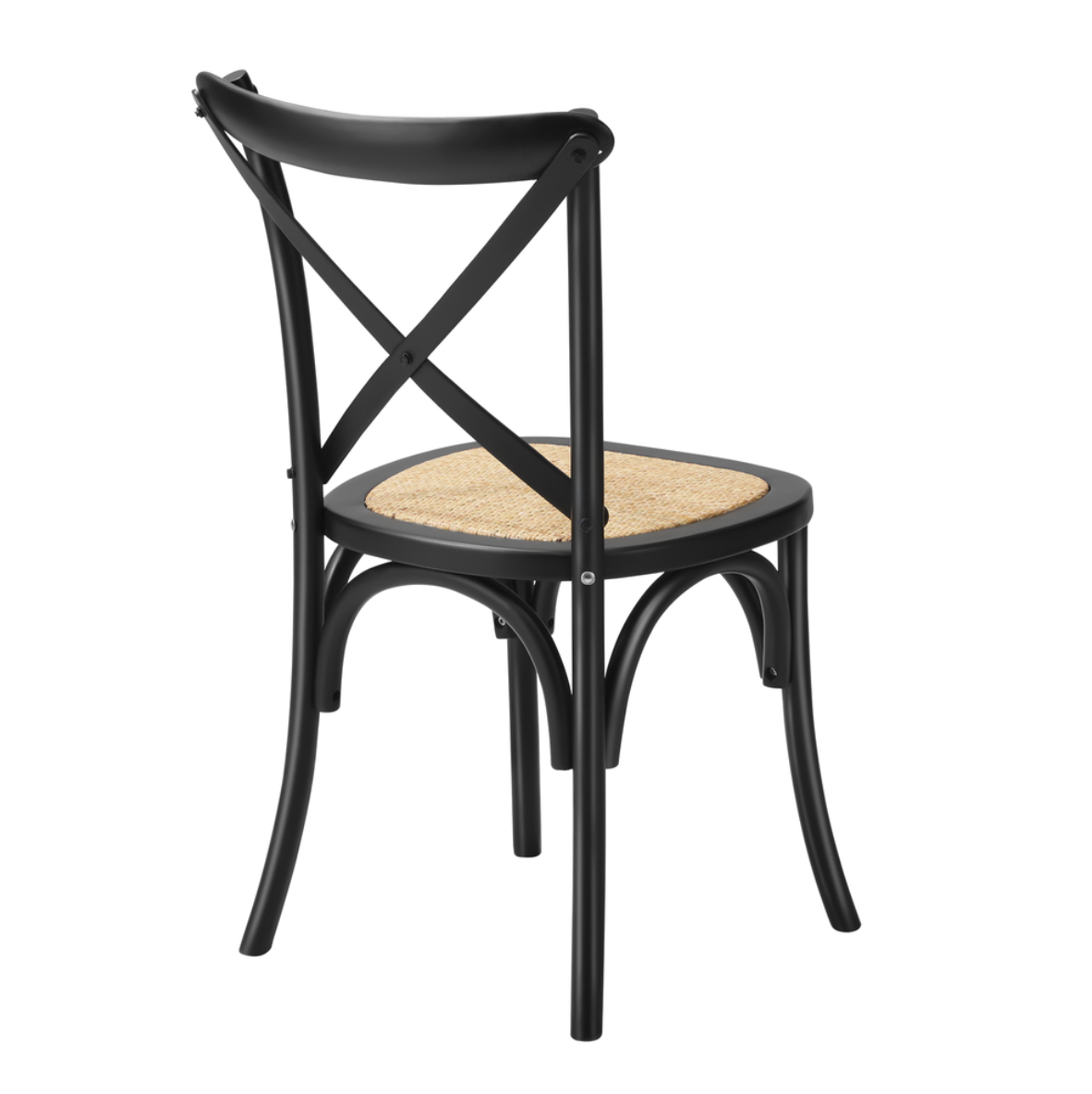Cross Back Dining Chair - Black - Set of Two