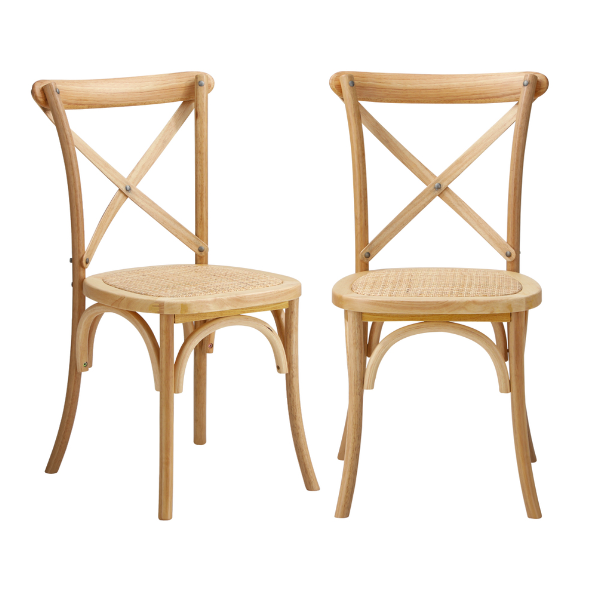 Cross Back Dining Chair - Natural - Set of Two – luxury accent chair by Interior Ave
