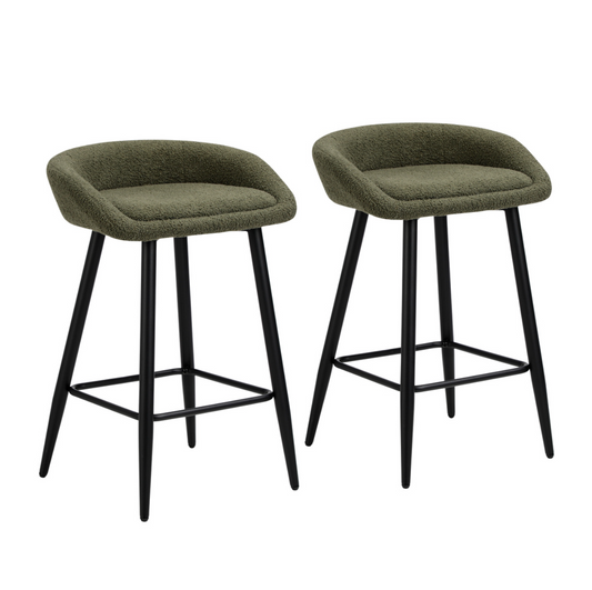 Brosa Boucle Bar Stool - Set of Two – modern bar stool by Interior Ave