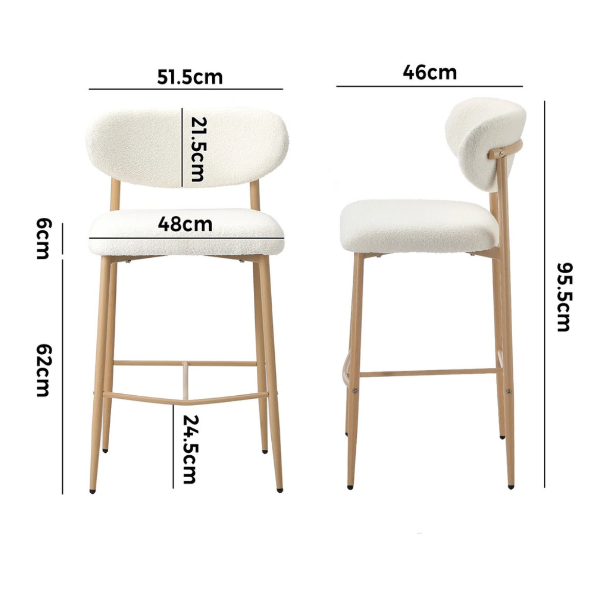 Neo Boucle Bar Stool - Set of Two