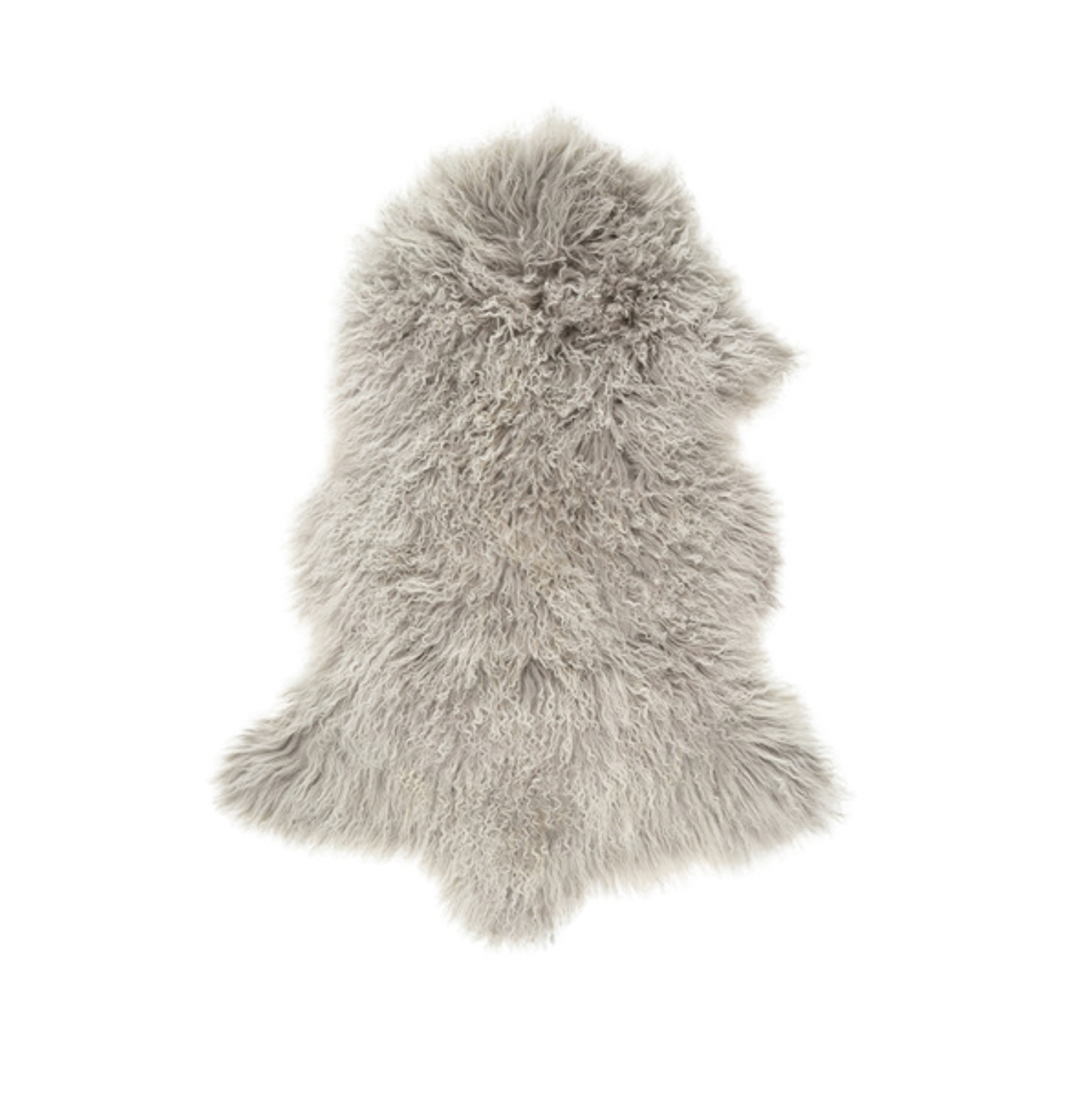 Mongolian Sheepskin Fur / Throw - Grey Snow 90cm
